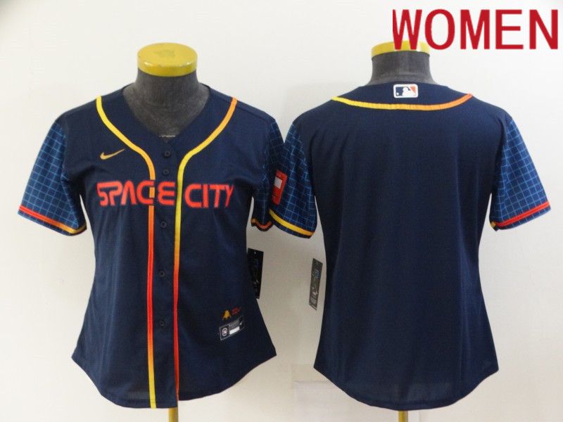 Women Houston Astros Blank Blue City Edition Game Nike 2022 MLB Jersey